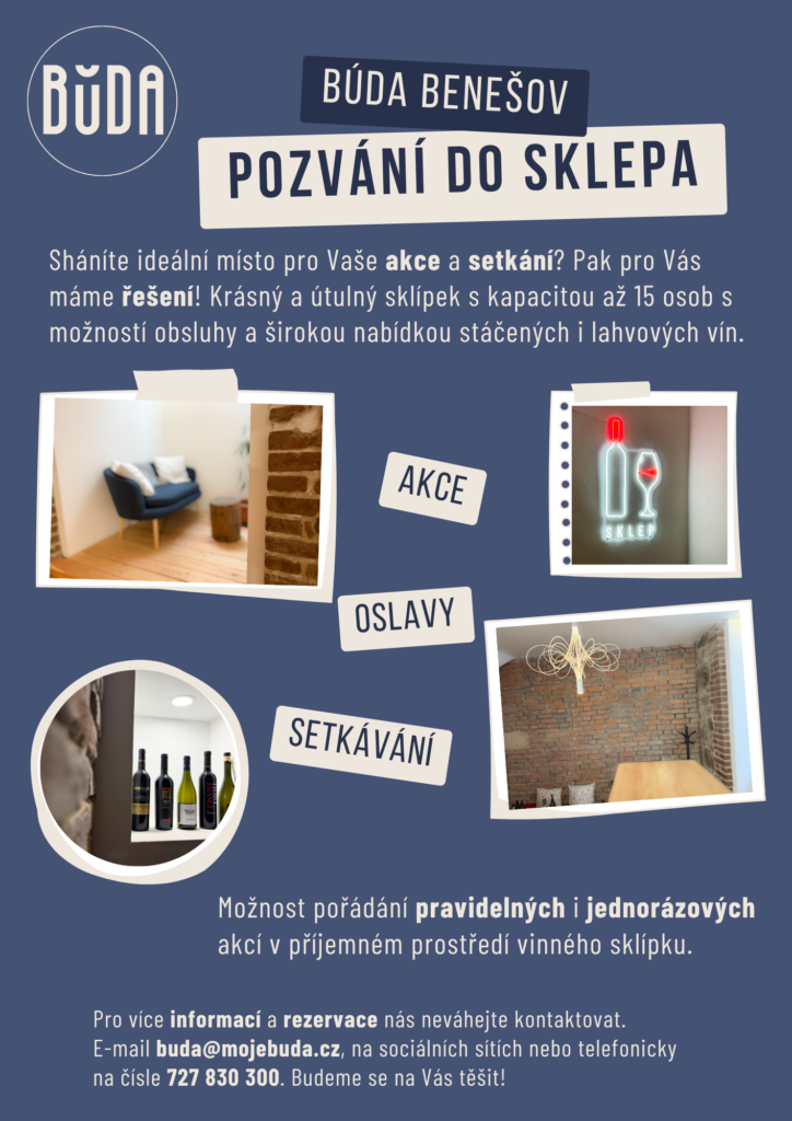 Leták: pronájem sklípku v Búdě